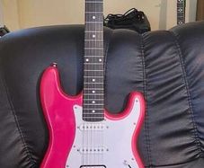 Red strat guitar