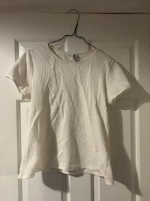 & other stories cream embossed tshirt size S