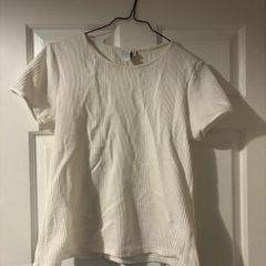 & other stories cream embossed tshirt size S