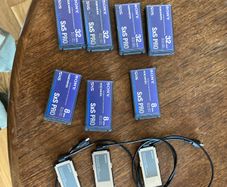 SONY Memory Cards - 4 x 32gb + 3 x 8gb boxed & 3 x PHU connection cable