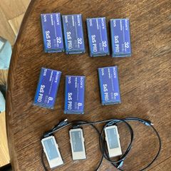 SONY Memory Cards - 4 x 32gb + 3 x 8gb boxed & 3 x PHU connection cable