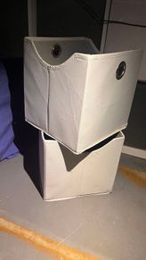Cube Storage Box Grey (Plain Design)
