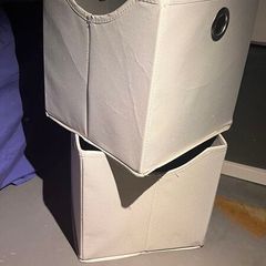 Cube Storage Box Grey (Plain Design)