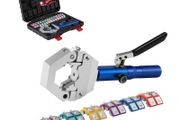 Hydraulic Hose Crimper, Hydra-Krimp AC Hose Crimper Kit with 7 Dies Snap-On, Integral Manual Hydraulic A/C Hoses Crimping Tool for Automotive &amp; Air Conditioning Repair - with Carrying Case