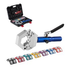 Hydraulic Hose Crimper, Hydra-Krimp AC Hose Crimper Kit with 7 Dies Snap-On, Integral Manual Hydraulic A/C Hoses Crimping Tool for Automotive & Air Conditioning Repair - with Carrying Case
