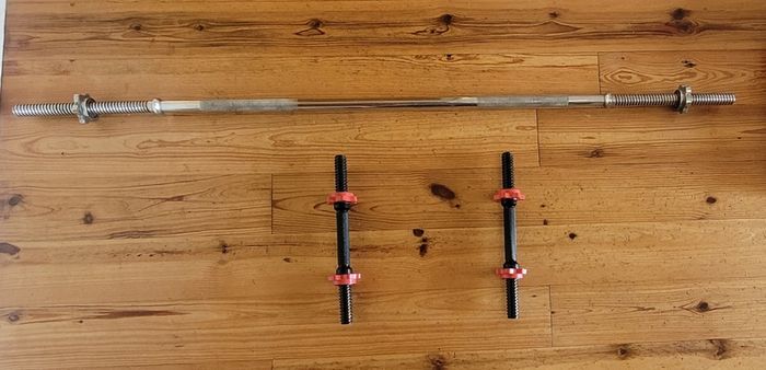 Adjustable dumbbells and barbell set