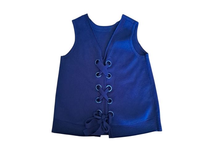 Karen Millen fine-knit laced-back top