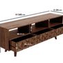 Solid Wood TV Stand with Geometric Carved Drawers Image 6