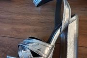 Brand New River Island Silver Platform Sandals Size UK 36