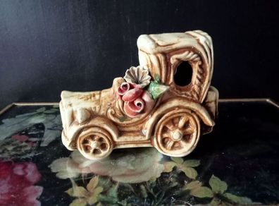 Vintage Italian Capodimonte Car Figurine Ornament