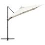 Cantilever Umbrella with LED lights and Steel Pole 250x250 cm Sand Image 4
