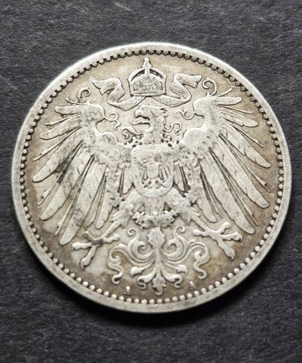 1896 Germany  1 Mark type 2 - small shield / large eagle Silver