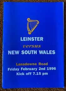 Very Rare 1996 Leinster v New South Wales - Match Programme