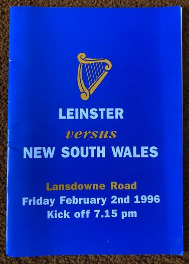 Very Rare 1996 Leinster v New South Wales - Match Programme