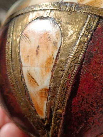 A Pair of Antique Inlaid Wooden Balls