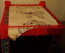 child's colouring table