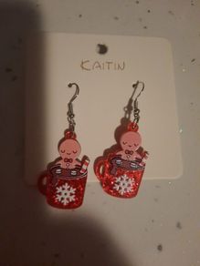 gingerbread man earrings