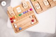 Montessori MATH BOARD 0-20 with cards and felt balls