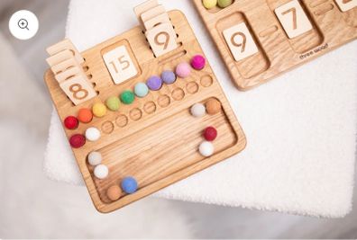 Montessori MATH BOARD 0-20 with cards and felt balls