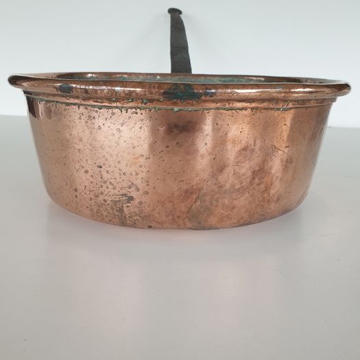 French large copper saucepan antique kitchenalia