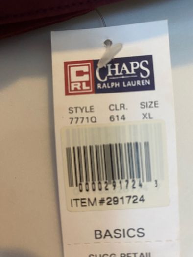 New Ralph Lauren Chaps Shirt Burgundy XL