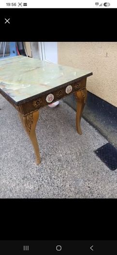 2 Vintage Marble Affect Coffee Tables