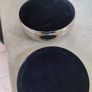 Vintage Trinket lined Box in Silver Tone with a Embroidered Flowers with Lid. Image 3
