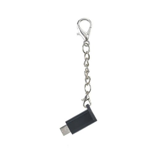 Aluminum Alloy OTG Micro USB (Male) to USB-C (Female) QC 3.0 Charger & Sync Adapter with Keychain (Brand New/Warranty)