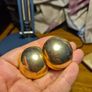 Vintage Big Golden Tone Earrings Image 4