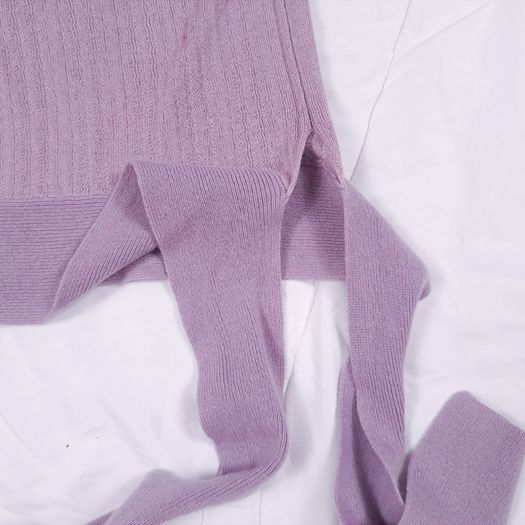 Beth Bowley Mauve Purple Knit Henley Top with Side Tie Size XS/S