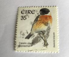 Irish stamp - Stonechat