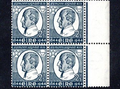 1944 Ireland Centenary of the Death of Brother Edmond Redmond Ignatius Rice (Founder of the Irish Christian Brothers Commemorative Stamp Marginal Block of 4 Mint Never Hinged (MNH)