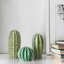 Decoration Set of 3 Green Ceramic Cacti Image 2