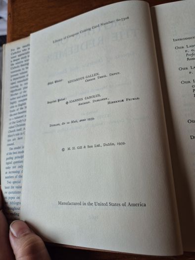 Vintage Mother of The Redeemer. Lectures on Doctrine and Devotion. Kevin McNamara. Religious. 1960