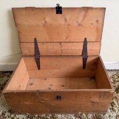 Antique Handmade Pitch Pine Campaign Chest