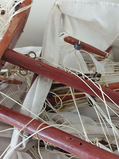 Large Timber  crafted model of the Cutty Sark, A speedy Clipper Sailboat that transported TEA in the late 19thy century