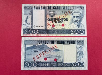 Cape  Verde  500  Escudos  1977  Pick  55as  Specimen  ( Uncirculated )