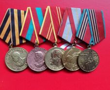 Group of 5 Russia/Soviet Military Medals.All Original Full Size Medals.