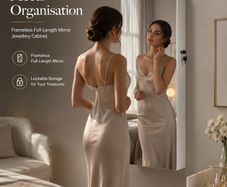 Wall Mounted Jewellery Cabinet with Full-Length Mirror