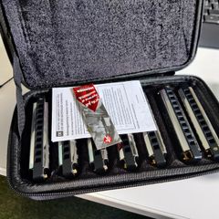 Hohner Blues Harmonica Set (x7) and Holder