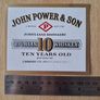 Vintage  John Power & Son 10 years old Dublin whiskey label No1 Image 2
