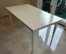 Rectangular White Extending Table & 6 matching chairs