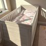 Obaby Nika Cot Bed in Grey Wash/White & Reylon Mattress Image 2
