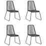 5 Piece Garden Dining Set PVC Rattan Black Image 4