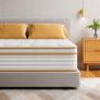 Kingsize Mattress 150x200 25cm Hybrid 5ft Mattress with Memory Foam & Pocket Springs 8-Layer 7-Zone Orthopaedic Euro Top Medium Firm for Pressure Relief & Motion Isolation(Yellow) Image 3