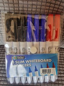 8 Slim Whiteboard Markers (Assorted Colors) - Perfect Stationery
