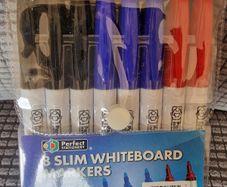 8 Slim Whiteboard Markers (Assorted Colors) - Perfect Stationery