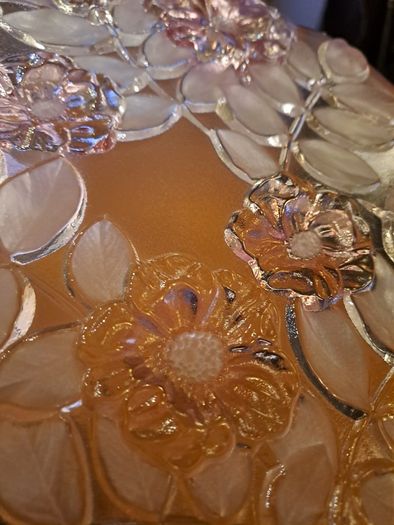 Large Mid-Century Frosted Art Glass Bowl