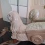 Vintage Pekinkese Dog and Flower Cart Figurine by Porceval. Image 6