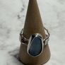 Handmade sterling silver double twist band with blue sea glass. Size Q Image 5